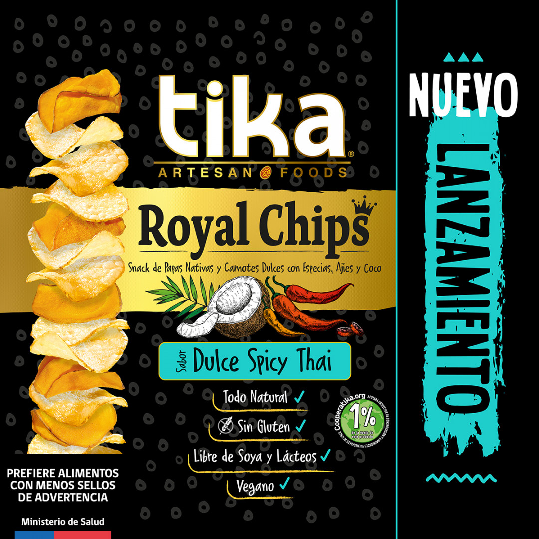 Corre a comprar las nueva Royal Chips de Tika...
El sabor dulce Spicy Thai te va... instagram.com/p/CcNjlPUMdBj