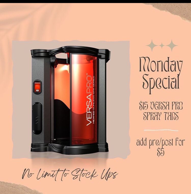 TropicalTan262's tweet photo. Happy Monday bronzers 🤩 Versa pros are $15 today🔆 come stock up🌟 https://t.co/RS31oo5FoS