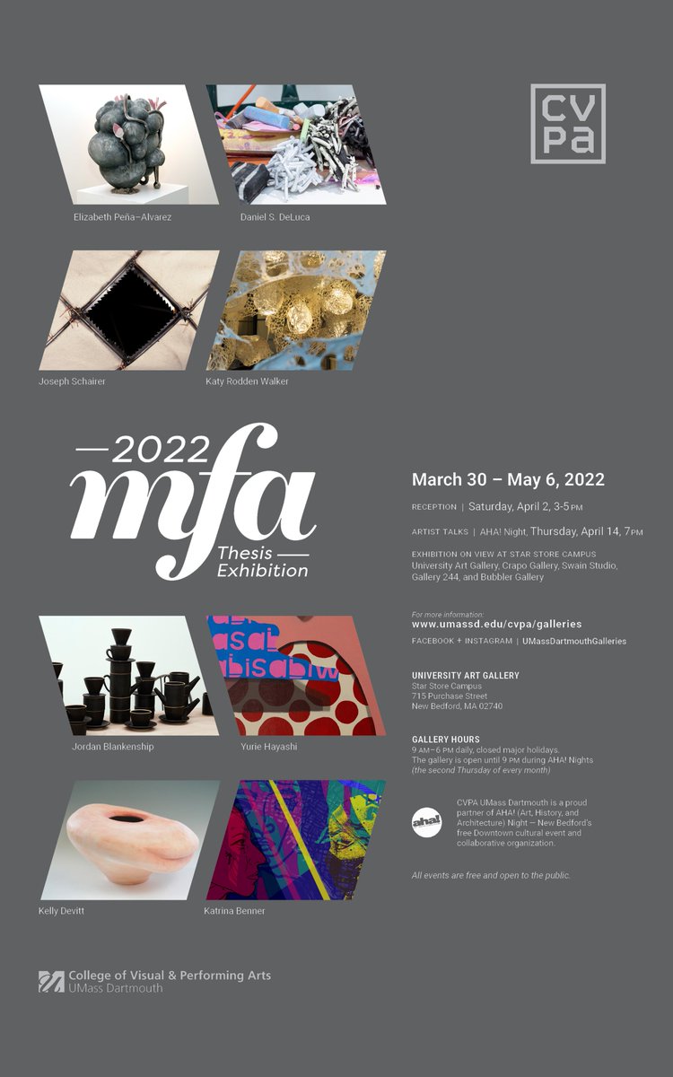 UMASSD CVPA (@umassdcvpa) on Twitter photo 2022 MFA Thesis Exhibition open through 5/6 <a href="/UmassDgalleries/">UmassD Galleries</a> CVPA Star Store Campus. <a href="/UMassD/">UMass Dartmouth</a> #umassdcvpa #cvpaumassd #2020thesisshows 2022 MFA Thesis Exhibition open through 5/6 <a href="/UmassDgalleries/">UmassD Galleries</a> CVPA Star Store Campus. <a href="/UMassD/">UMass Dartmouth</a> #umassdcvpa #cvpaumassd #2020thesisshows