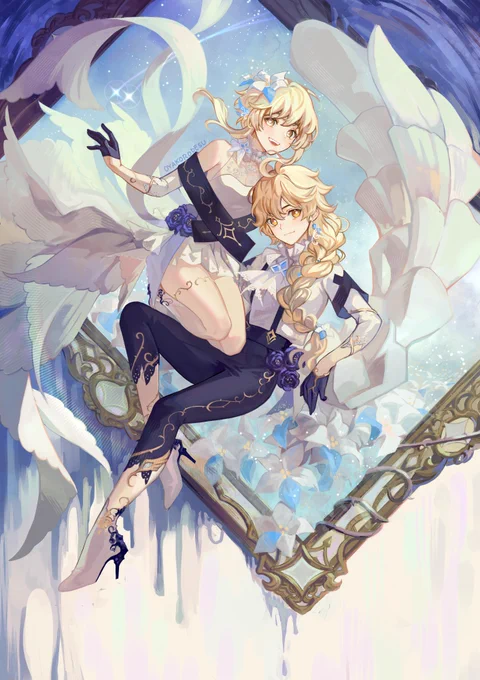 Piece I did for Aether zine last year ^o^)
Had fun drawing them huehe 