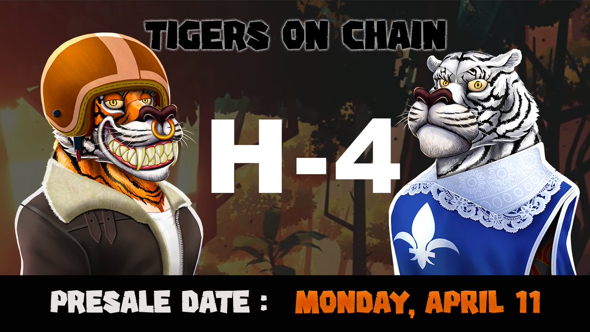 xTigersonchain's tweet photo. GRRR !?!! 4 HOURS TO POUNCE !🎉
Who is ready to pounce today ?
The tigers are waiting for you !

📅Presale : Today at 5pm UTC
🪙Price : 0.4 $EGLD (0.3 for WL)

See you in the Jungleverse..
Join us: https://t.co/25AgP9ubxj https://t.co/xoQWaLv8qX