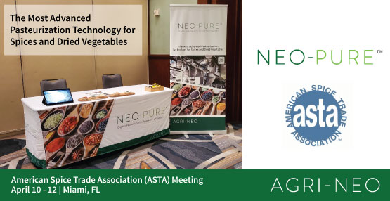 It's Day One at the American Spice Trade Association (ASTA) Annual Meeting in Miami! We are excited to reconnect with so many key stakeholders in the spice industry. Please visit our table and check out the Neo-Pure Pasteurized (NPP) spices!