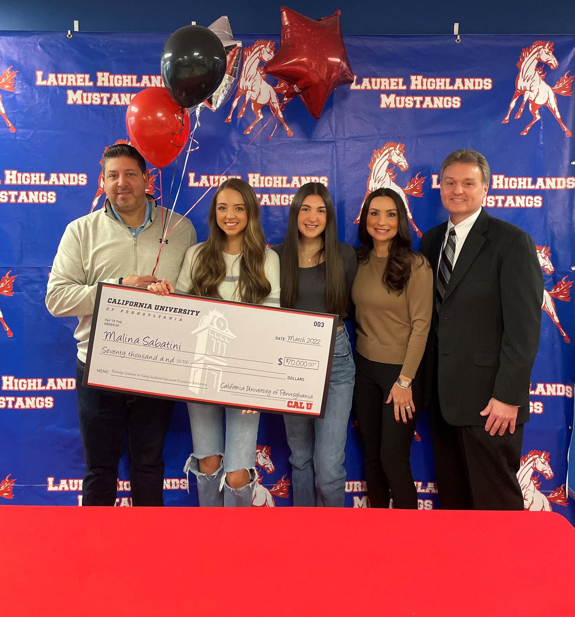 PennWCalAdm's tweet photo. Congrats to @lhsdmustangs senior Malina Sabatini on receiving a full scholarship through the Rutledge Institute to study childhood education at Cal. Sabatini will begin in the fall. We can't wait to have you on campus, Malina! https://t.co/JdIYN5lykp
