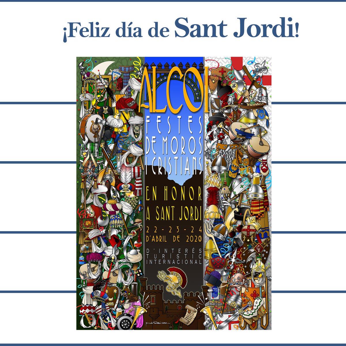 SegurosPonsoda's tweet photo. Ahora sí que sí, ha llegado el día. 23 de abril: día de Sant Jordi. 🌙 ➕  De nuestro Patrón. Desde Ponsoda Correduría de Seguros te deseamos que acabes de pasar unas fiestas llenas de pasión y de alegría con los tuyos. 🥰 https://t.co/DUbQJVJziM
