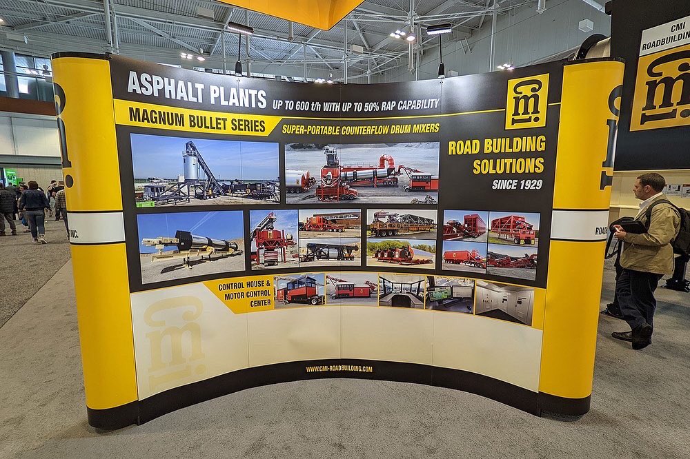 Anchor_Print's tweet photo. Great to receive these pictures of the CMI ROADBUILDING INC. stand.
We were tasked with producing banners that were both flexible (had to be transported to the States) and durable and these banners on CrystalFlex material were perfect.
#exhibitionstand #exhibitionbanners #print https://t.co/3ri8dUOx08