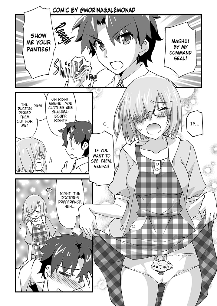 r/grandorder on X: Mashu, Show Me Your Panties! by morinagalemonad #FGO    / X