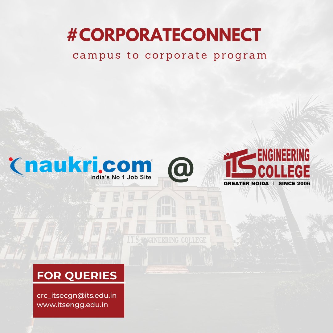 ITSEngggn's tweet photo. https://t.co/LuPEYrqoMk is going to conduct a recruitment drive for MBA batch 2k22 tomorrow.
Good luck to all participants.
#corporateconnect #MBA #placementdrive #itsengg #itsenggn #placement #naukri #itsengineeringcollege https://t.co/4tUV7Wckfy
