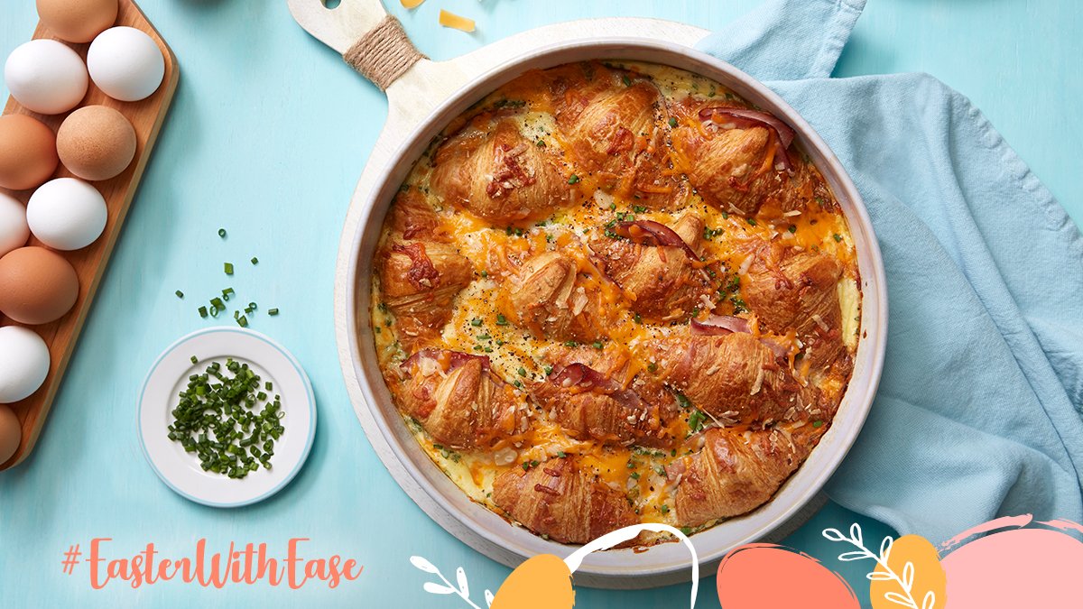 eggsoeufs's tweet photo. Eggs are a versatile ingredient and the perfect partner to bring together your #EasterwithEase! 🥚 This Easter, try Chef Lynn Crawford’s Ham and Cheddar Croissant Bake: https://t.co/RyQ2kOOAtF https://t.co/Vueoyz2ud2