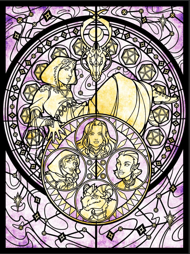REMCycle's tweet photo. Coming soon.... #wipart #DnDcharacter #stainedglassstyle https://t.co/RVhXRY3kai