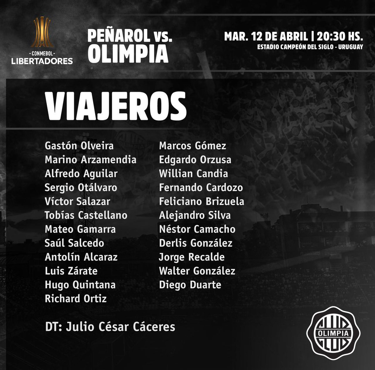 Recalcar que #Olimpia nunca le ganó a #Peñarol 🇺🇾 por #Libertadores en 08 enfrentamientos, el de este martes con bajas por lesión e indisciplina será el 9no de la historia.