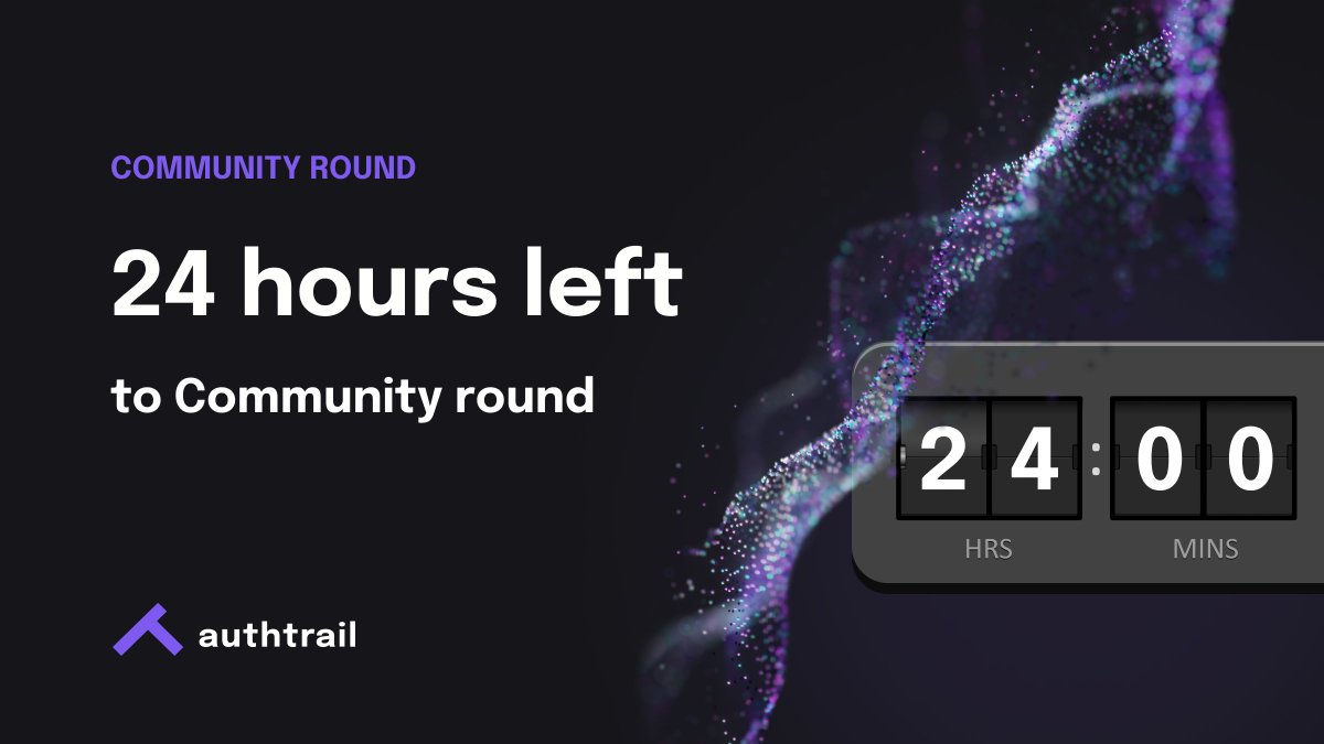 Only 24 hours left to the start of our Community round.⏰

⚠️If you have not started the KYC yet, we would advise you to do it as soon as possible as the time is running out.