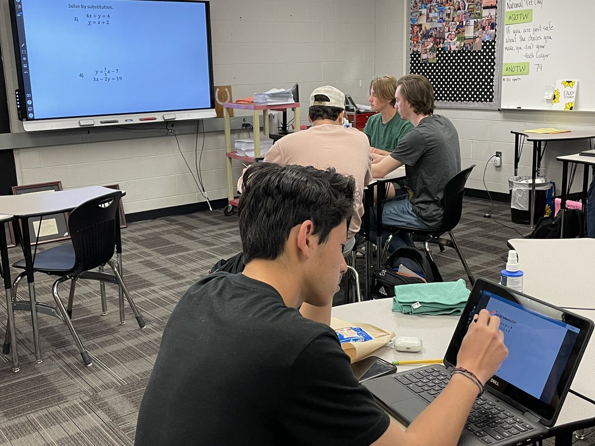joncourtneylsr7's tweet photo. I got to start the day with @TracyWrisinger and her @lsnbroncos Algebra students! We used @Go_LumioPLN on her SMART panel to solve and graph equations. Students loved the interactivity & content right on their screen! #Mathematics #edtech @lsr7its #r7c2l https://t.co/EbqnubgR2b