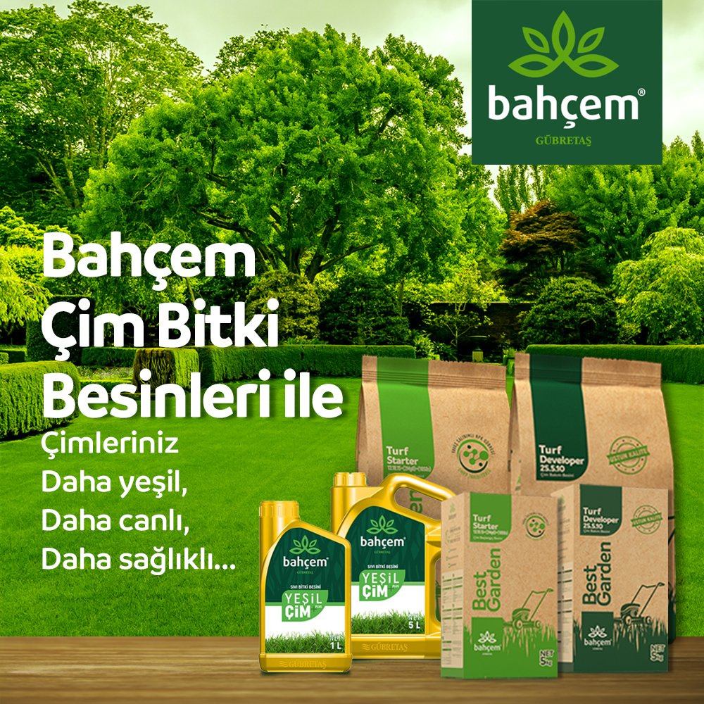 Zengin içerikli çim bitki besin ailemiz ile tanışın, baharı daha yeşil ve daha canlı karşılayın!
Çim bitki besin ürünlerimizi online satış mağazamız gubretasbahcem.com.tr üzerinden satın alabilirsiniz.