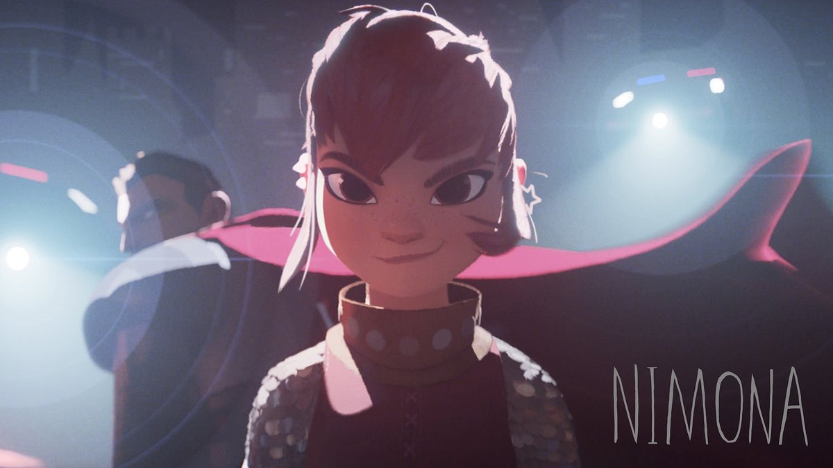 Nimona is coming to Netflix! 

In a future medieval land, shapeshifter Nimona @ChloeGMoretz bursts into the lives of heroic knights @rizwanahmed + @EugeneLeeYang and blows up everything they believe in. An epic animated film adapted from the groundbreaking comic by @Gingerhazing