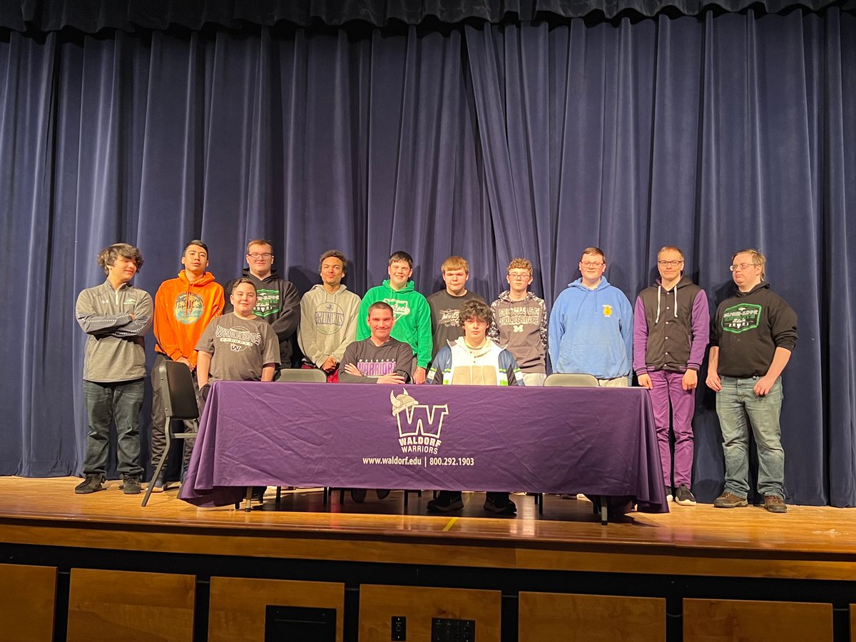 BKBroncos's tweet photo. CONGRATS to Clayton Allbee & Dominic Fogarty! They are the first BK Esports members to sign letters of intent to further their education beyond BK! Waldorf U has offered both $15,000 each year in scholarships! This is just the beginning. #BKesports #BKTrailblazers #BKfirst https://t.co/0iQQQzr3rI