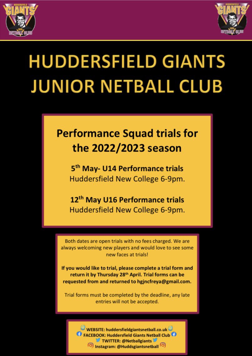 💛2022/23 PERFORMANCE SQUAD TRIAL DATES ARE OUT!💛