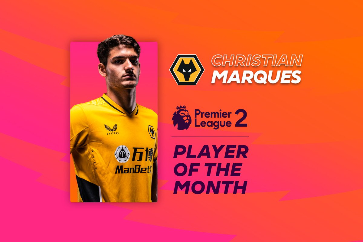 PLYouth's tweet photo. Congratulations to @WolvesAcademy defender Christian Marques, your #PL2 Player of the Month for March! 💫

➡️ https://t.co/0WAS5FIV0k https://t.co/BTRqgvV0RH