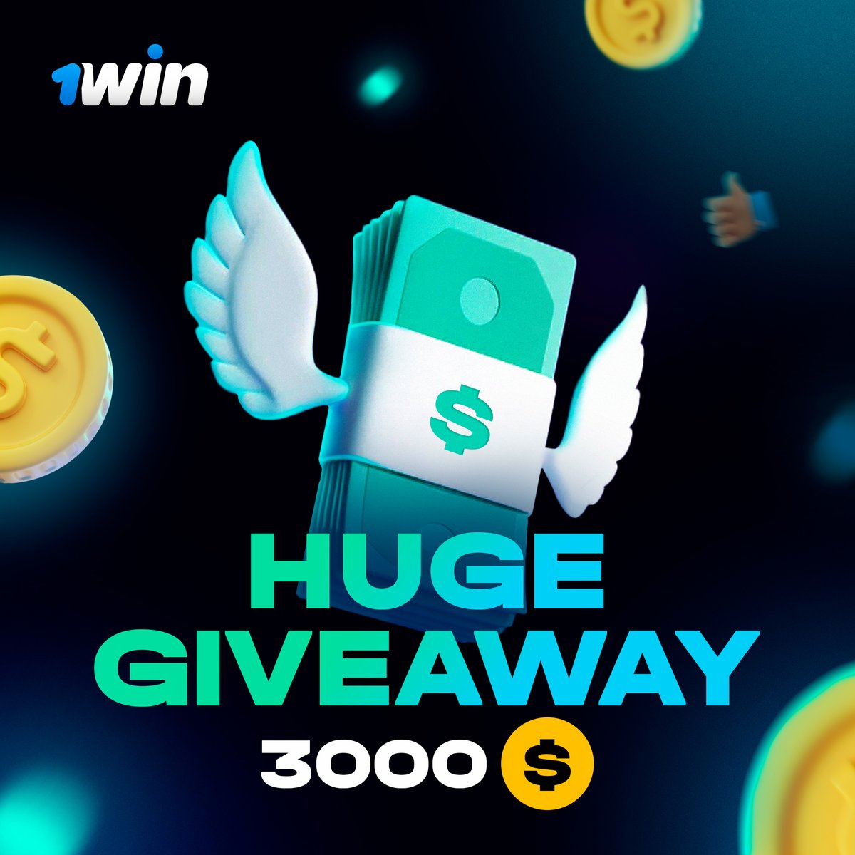 1win's tweet photo. 💸3000 GIVEAWAY💸

Rules: 
 📱 Follow @1win 
💙Like and🔁RT
👥Tag 3 friends 
🚨 Register on @1win and leave your 1win ID in comments👇

1⃣0⃣0⃣ winners🎁
🗓️Results: April 17th

🔗https://t.co/nV3ziY02al | #1win | #Giveaways | #Giveaway https://t.co/8rCCsxQHQc