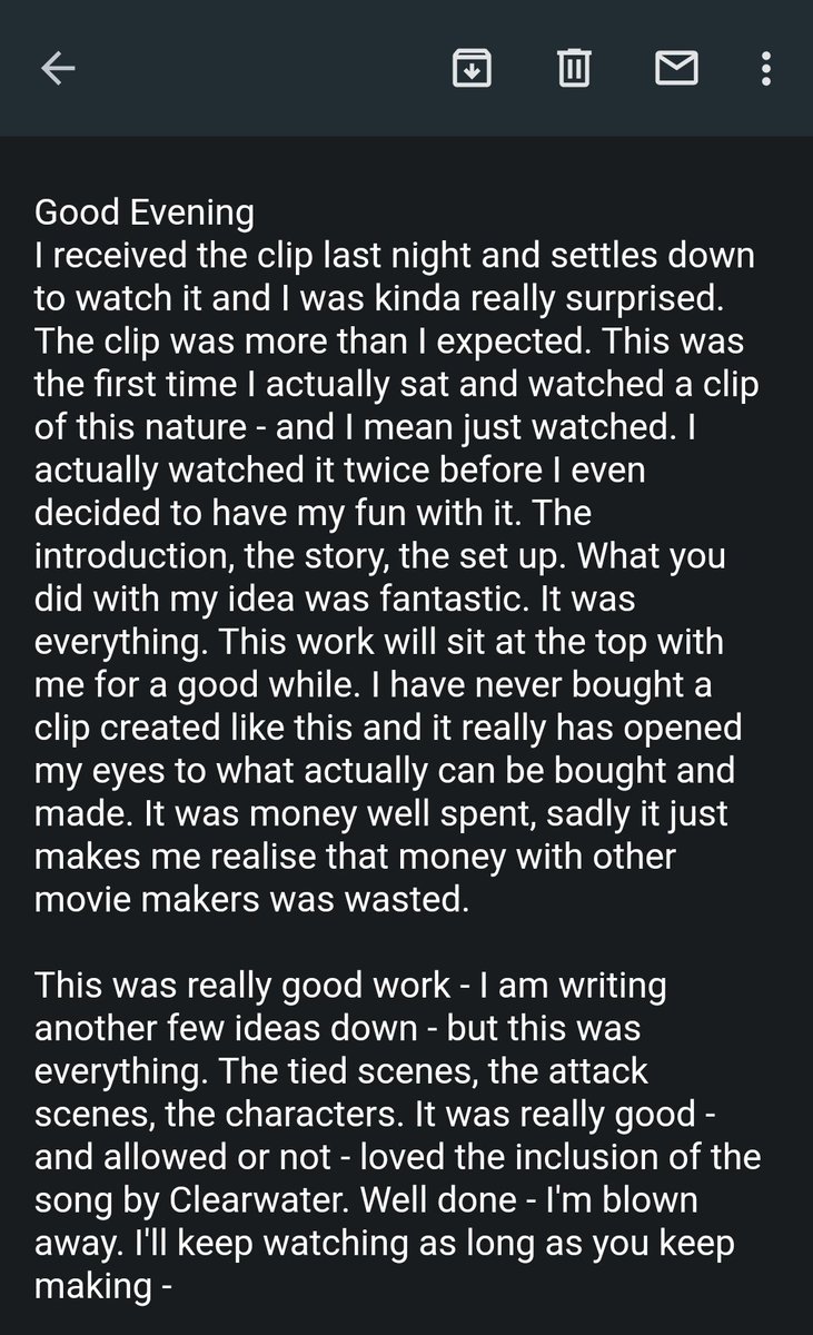 BlackswannxxXx's tweet photo. When you recieve feedback like this - you know you are doing smth great.
Thanks also to the one of the most creative videographers @_Picture_Smith for putting up with myself and the team.
We work for you ;)
#customfeedback #customclips
#weareworthit https://t.co/DVy8JUYrZx