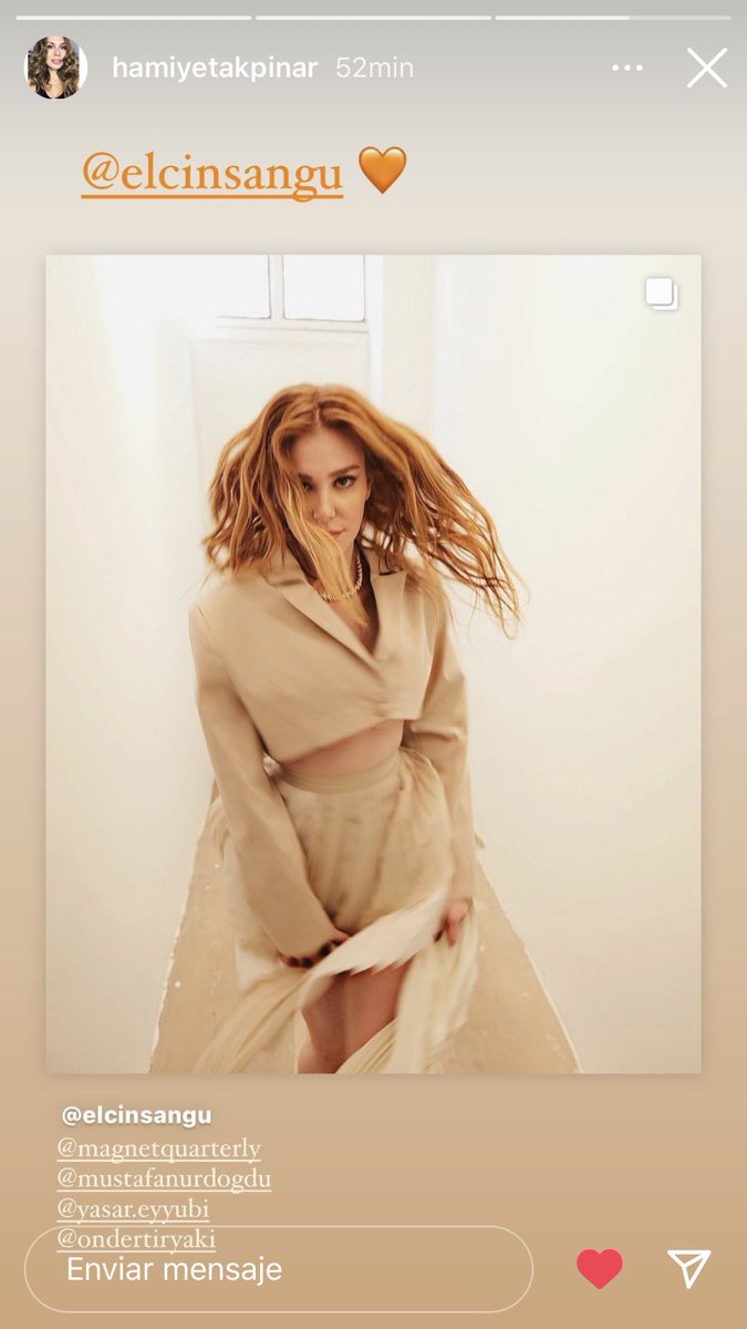 happinesss73's tweet photo. Vía Instagram 🕊
@hamiyetakpinar @elcnsng 🧡💫
Mi querida y amada Elçin, que Dios bendiga tú Existir ❤️🙏🧿
#ElçinSangu
#MagnetArt
#ŞehirdeKimseYokken https://t.co/rCDLJGklez