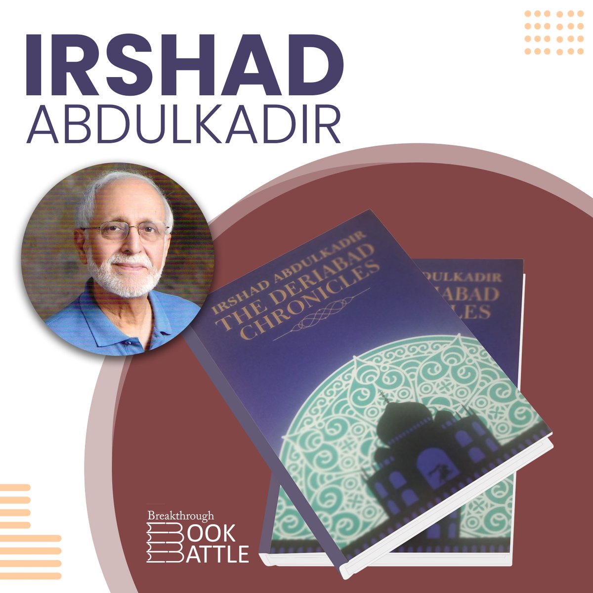 TUBreakthrough's tweet photo. A well-known theatre critic, civil rights activist, and lecturer who has written several articles on socio-economics, governance, and politics in newspapers and journals. 

Join author Irshad Abdulkadir on his new journey to the Breakthrough Book Battle.

#TRPIntl #TRPIBooks #BBB https://t.co/GYRQ1yt7KC