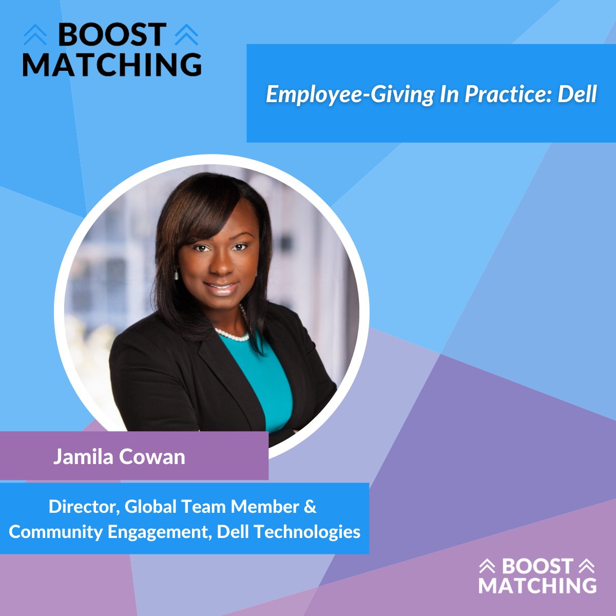 BoostMatching's tweet image. Excited to welcome @Dell's Jamila Cowan as a speaker at this year's conference!
Jamila will share her company’s multi-faceted approach and thoughts on how her team will need to stretch to achieve Dell’s 2030 goals for employee engagement.
Learn more >> boostmatching.com