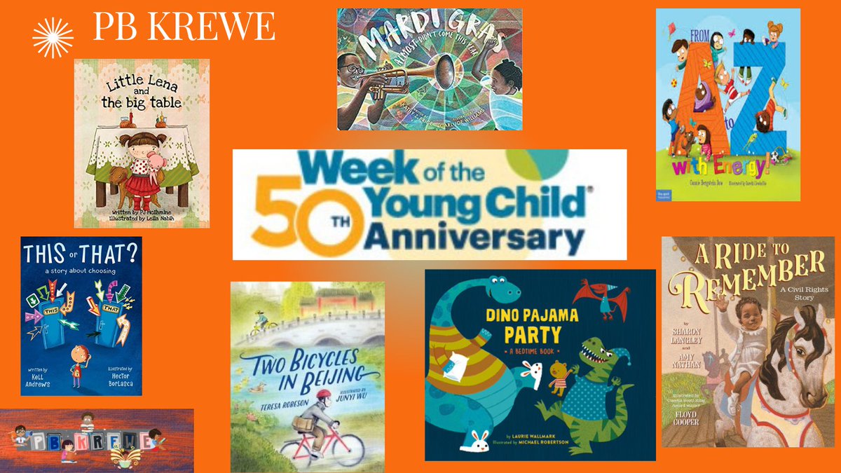 This month is the 50th ANNIVERSARY OF WEEK OF THE YOUNG CHILD! The Krewe is here for it! 
@sharonelangley,@lauriewallmark,@TeresaRobeson,
@kellandrewsPA,@cbergsteindow, @KathyZPrice,@PJMcIlvaine   
#PBKS #ChildrensBooks #kidlit #childrensbook 
#Mondayvibes  #MondayMorning  #WOTYC