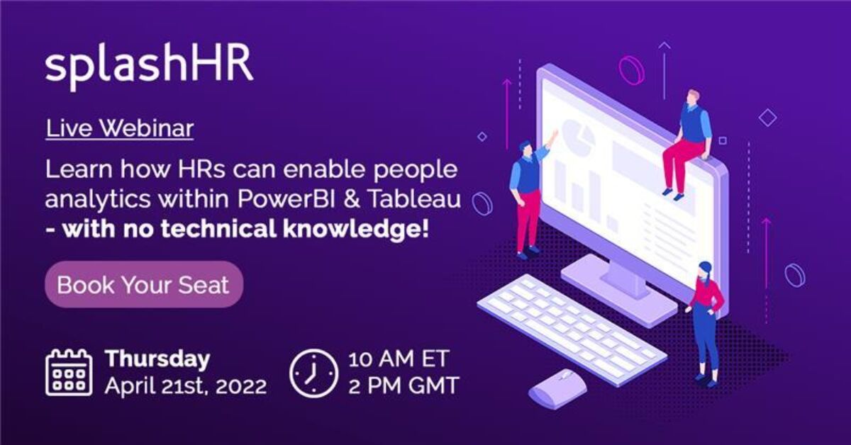 SplashBI's tweet photo. Join @RaguV1 & @sfatkins21 on April 21st at 10 AM ET to learn how you can leverage #SplashHR capabilities within Tableau or PowerBI to - monitor overall organizational health at all levels, highlight Early & Regrettable Turnover, and much more! Register – https://t.co/OM8Xj99vvH https://t.co/SRJHVxFiD8