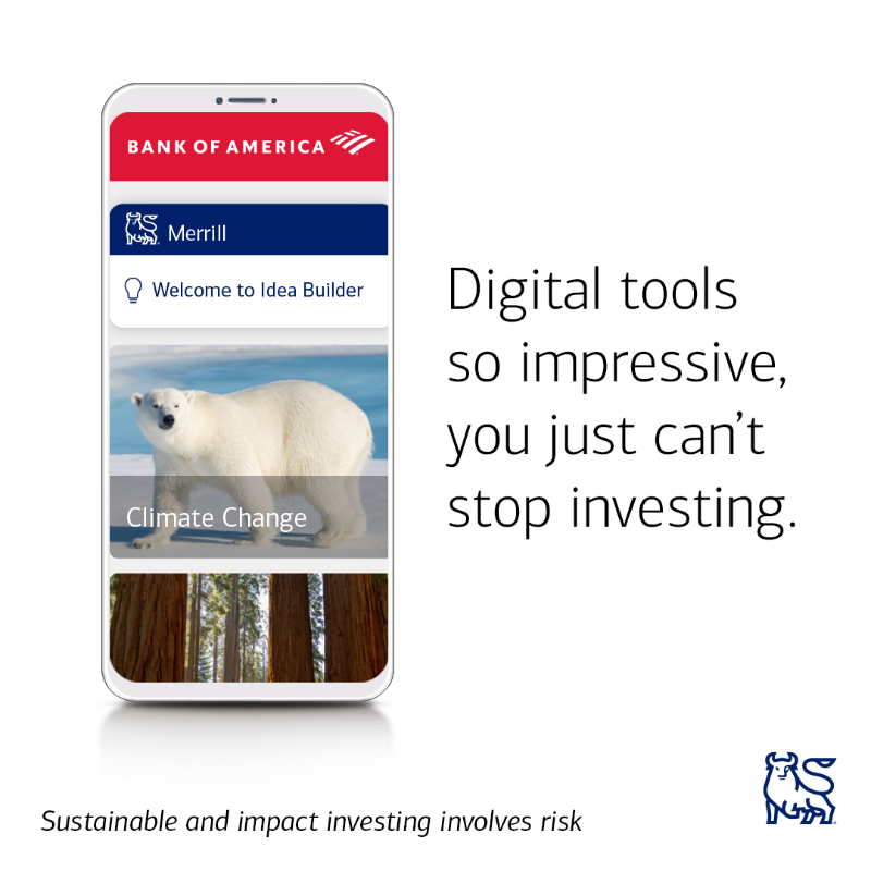 MerrillEdge's tweet photo. Crafting an investment portfolio that aligns with your passions starts with Idea Builder—with investing inspiration and insights from top global minds.