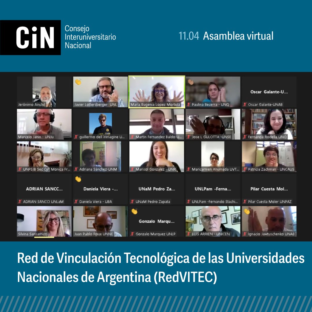 CINoficial's tweet photo. La asamblea de la Red de Vinculación Tecnológica de las Universidades Nacionales de Argentina #RedVITEC del @CINoficial eligió a las autoridades de su nueva Comisión Ejecutiva. Coordinó el rector Jerónimo Ainchil. https://t.co/E5BteQyd9u