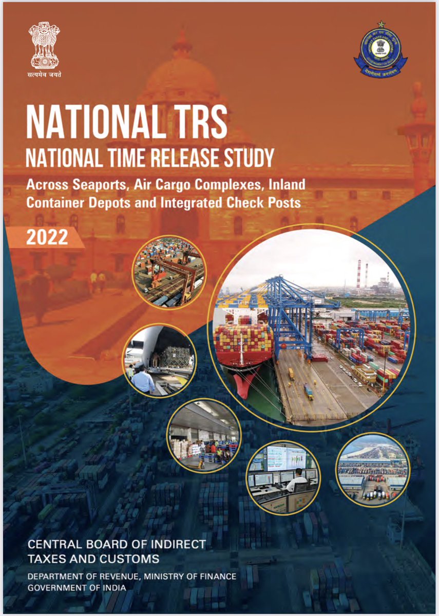 cbic_india's tweet photo. The study covered bills of entry (for import) and shipping documents (exports) filed during the first week of January 2022 for cargo clearance through 15 major customs formations. #NTRS2022 https://t.co/SkN6T5Qhyt