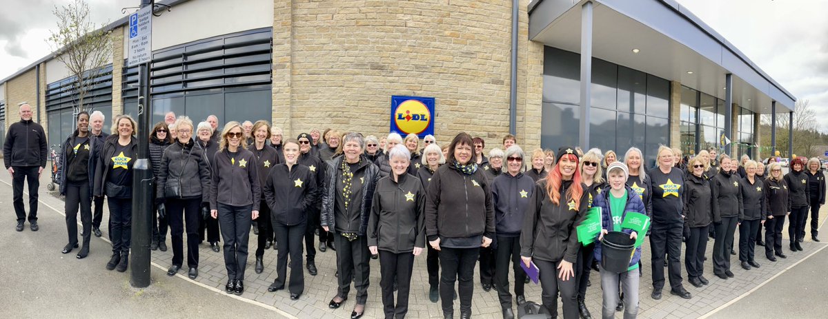 RockchoirBfd's tweet photo. Did anyone spot @narellerocks and Rebecca’s @RockChoir singing outside Bingley @LidlGB on Saturday? We raised an awesome £158.41 for @NSPCC so big thanks to all who came and supported us 😁 #Bingley #Rockchoir #NSPCC #lidl #charity #Bradford #Halifax #huddersfield #dewsbury #sing https://t.co/oOziMR9Aqb