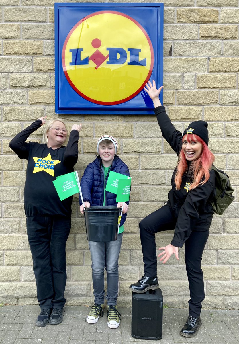 RockchoirBfd's tweet photo. Did anyone spot @narellerocks and Rebecca’s @RockChoir singing outside Bingley @LidlGB on Saturday? We raised an awesome £158.41 for @NSPCC so big thanks to all who came and supported us 😁 #Bingley #Rockchoir #NSPCC #lidl #charity #Bradford #Halifax #huddersfield #dewsbury #sing https://t.co/oOziMR9Aqb