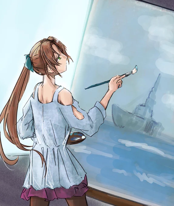秋雲『想いをのせて』
#艦これ版深夜の真剣お絵描き60分一本勝負
#艦これ版真剣お絵描き60分一本勝負_20220411
#秋雲進水日 