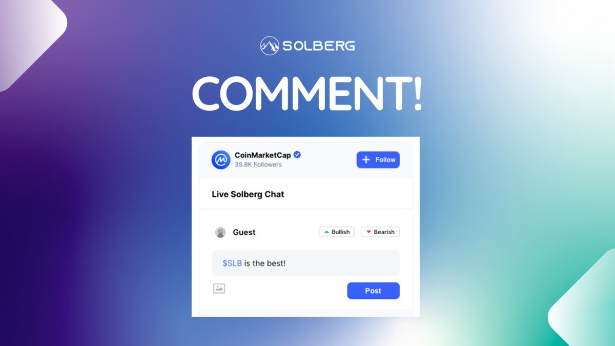 SolbergToken's tweet photo. 🚀🚀🚀 Support us on #CoinMarketCap by leaving some positive comments!
https://t.co/fH9eTlDM3n
#solbergtoken #defi $SLB #Solana https://t.co/n0xqj1Nu1z