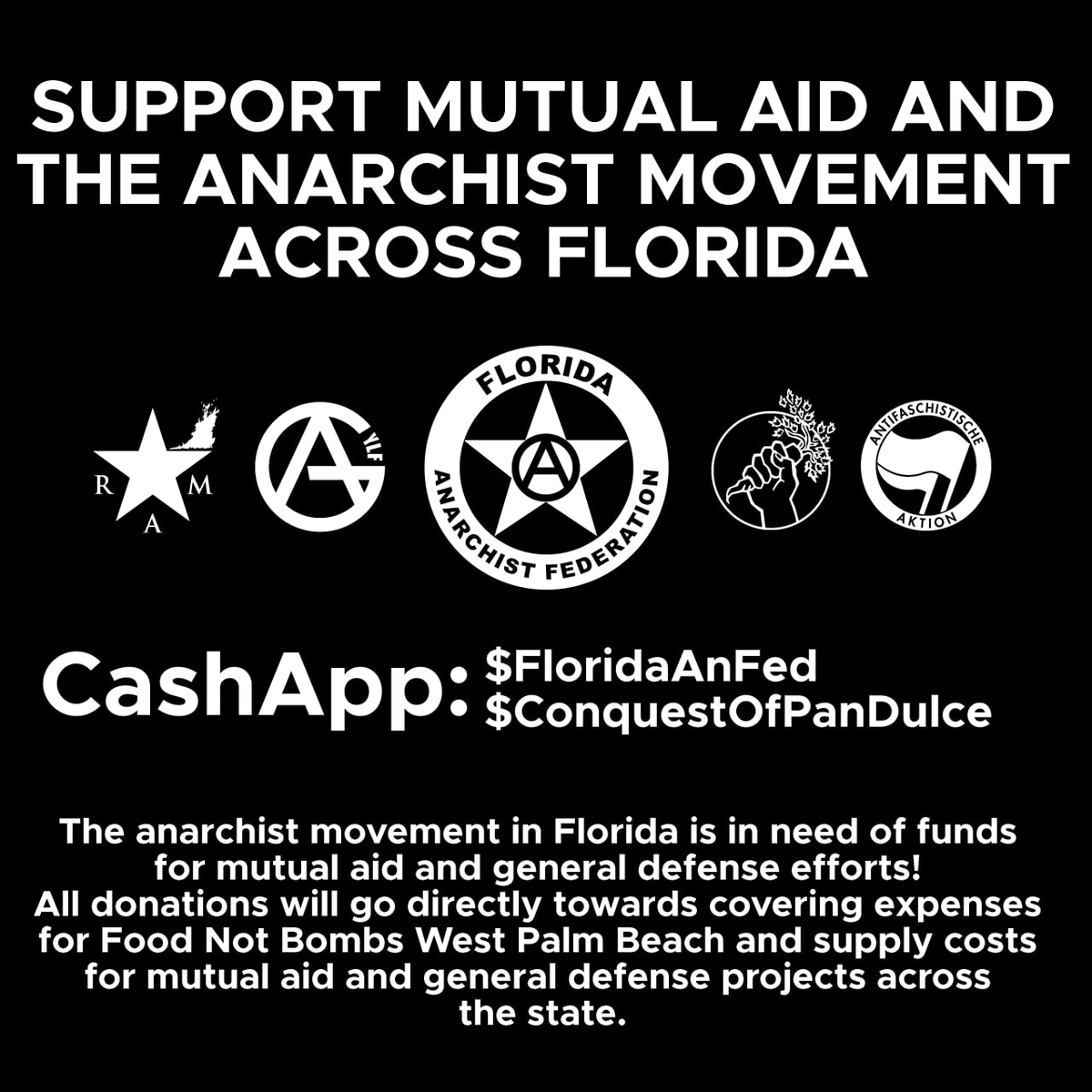 fla_ylf's tweet photo. Donations are needed urgently to support FNB West Palm Beach! Please help this anarchist group to continue to serve their communities, having done so for 13 years and counting! https://t.co/3GY0RlL7X4
