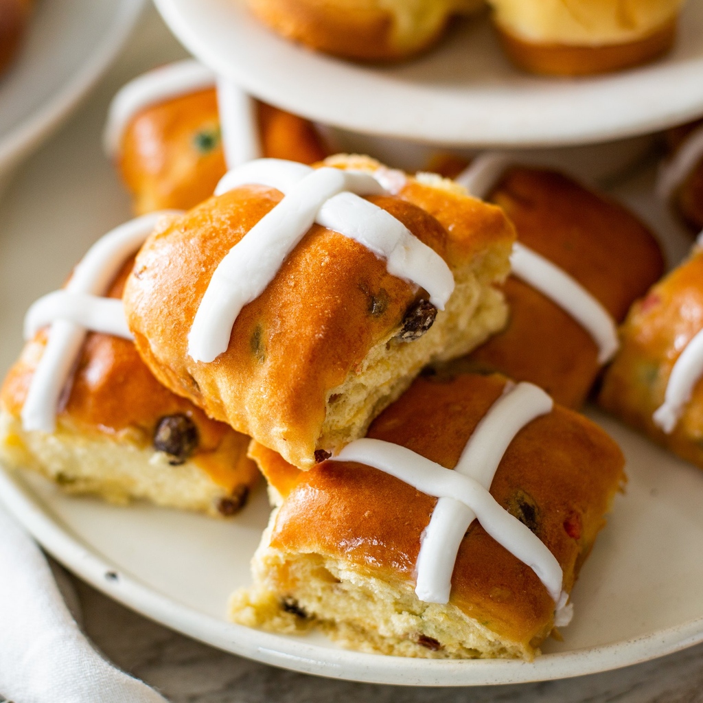 Kings Food Markets (@kingsfoodmkts) on Twitter photo Our fragrant, sweet Hot Cross Buns are lightly spiced with cinnamon and nutmeg, studded with raisins and candied citrons, and topped with a sweet, zesty glaze made with a hint of lemon zest.
Pick up fresh Hot Cross Buns in our Bakery department for a limited time! Our fragrant, sweet Hot Cross Buns are lightly spiced with cinnamon and nutmeg, studded with raisins and candied citrons, and topped with a sweet, zesty glaze made with a hint of lemon zest.
Pick up fresh Hot Cross Buns in our Bakery department for a limited time!