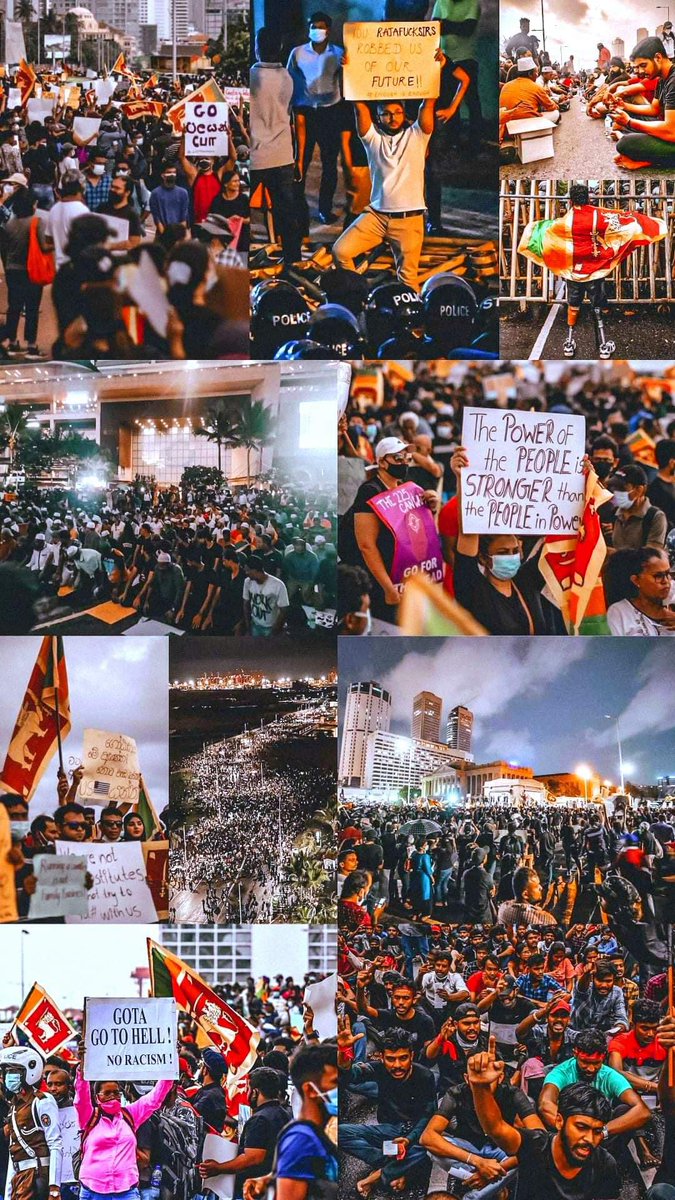 Lakshan_Sen's tweet photo. The solidarity of #SriLanka is strengthening as we witness #OccupyGalleFace 

Really proud of my Country 🇱🇰❤️ and its people. 

We are also facing a #MedicalCrisisLK doctors are forced to watch patients die as many meds are lacking. Wake up #GovtSL y’all hiding won’t help #Lka https://t.co/2oBwE0aabj