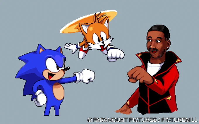 #SonicMovie2 some stuff for the music video, including a full-scale sonic that didn't end up being used 