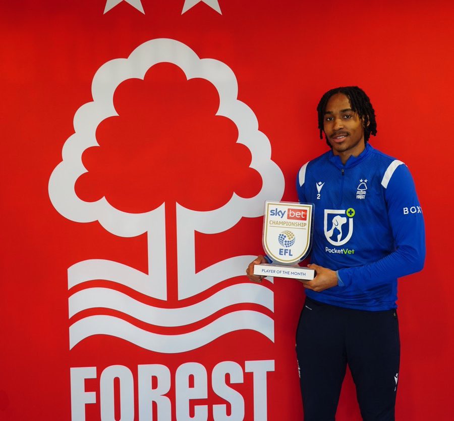 All of Nottingham should be proud of #Forest superstar @DjedSpence for the superb contribution he has made to this seasons turnaround. It's nice to see that recognition as Skybet #EFL has made him March Player of the Month! #COYR