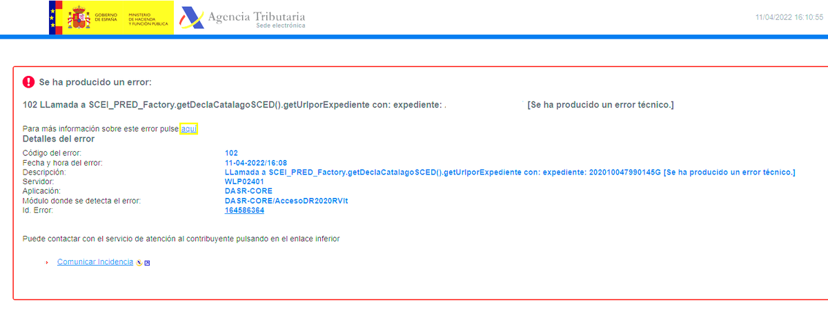 chiweenie2015's tweet photo. @Haciendagob ¿Podéis revisar esto? Al intentar descargar una antigua declaración. https://t.co/IVTzgGmWoV