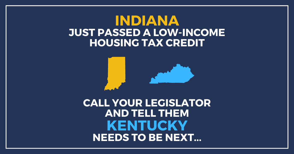 CAHSkentucky's tweet photo. Indiana just passed a low-income #housing tax credit. Don’t let #Kentucky families get left behind – tell your legislator to SUPPORT a LIHTC in Kentucky!

Learn more: https://t.co/QVmXowRQhG

#KYGA22 https://t.co/ghFjYe8pyb