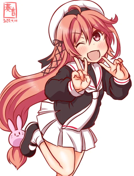 「卯月、出撃でぇ～す! がんばるぴょん!」

#艦これ版深夜の真剣お絵描き60分一本勝負
#艦これ版真剣お絵描き60分一本勝負_20220411
#卯月

遅刻+10分 