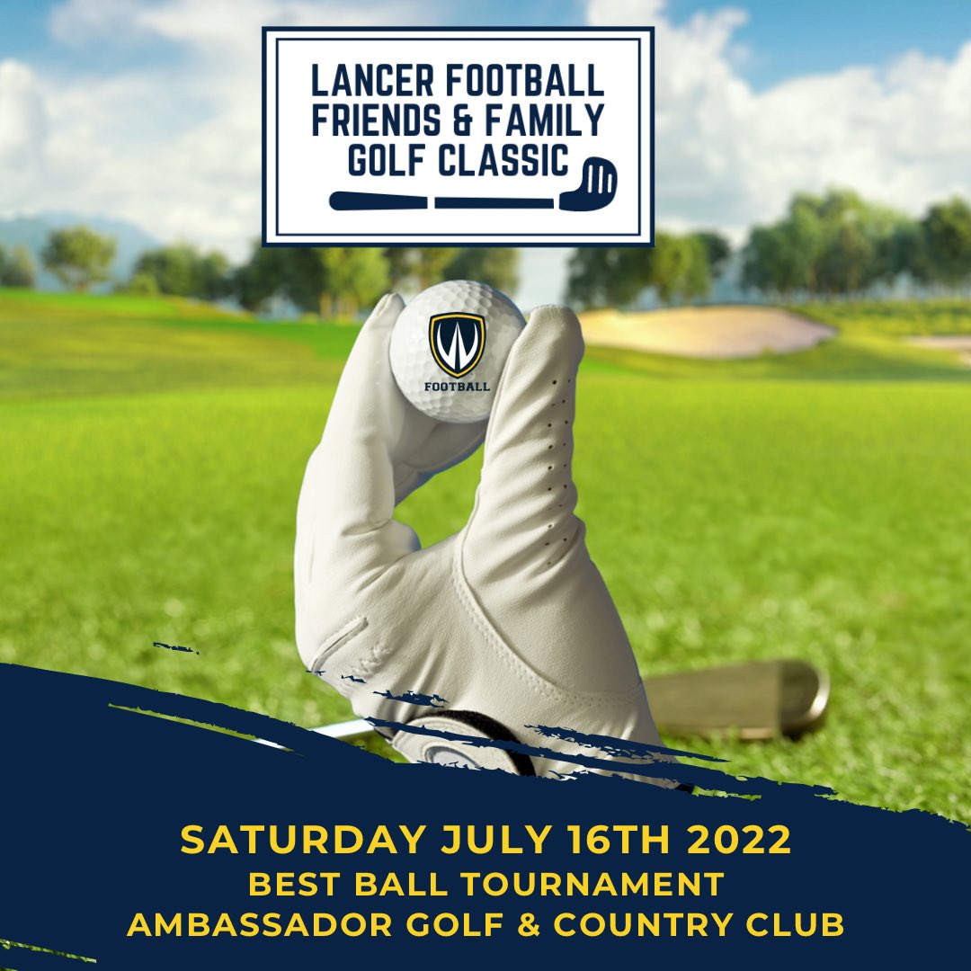 SAVE THE DATE!! July 16th we’re looking forward to seeing everyone Tee-Off and celebrate the Lancer program! #LF3GC⛳️ #BCGS🔵🟡