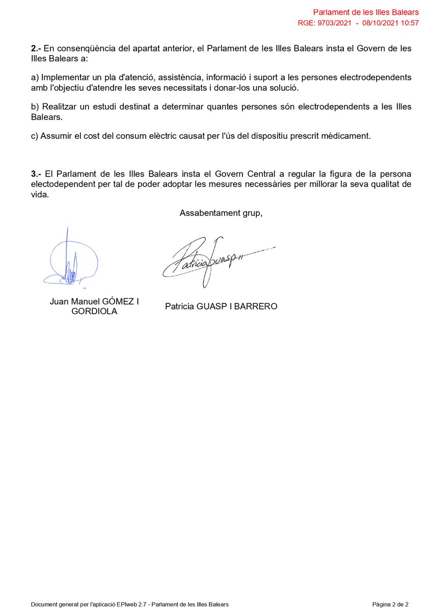 JuanMaGomezCs's tweet photo. 👥@CsBaleares presentamos en octubre una proposición no de ley que se debatirá y que esperemos sea aprobada el próximo 21 abril en #ComSalut @ParlamentIB, por la que instamos a @goib a
🔸Asumir el coste del consumo eléctrico causado por uso de dispositivos prescritos medicamente. https://t.co/iYrXXumzoK