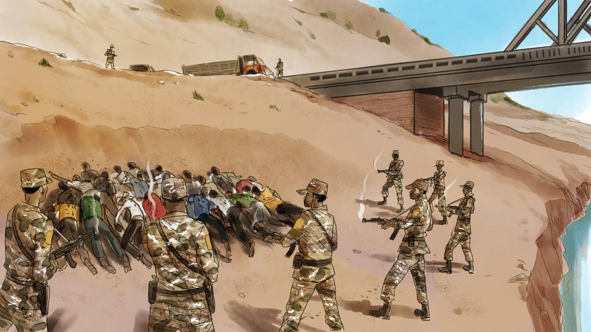 AmnestyEARO's tweet photo. How the Tekeze bridge massacre marked a turning point in the ethnic cleansing of Tigrayans in Adi Goshu town, Western #Tigray.  

Thread ↓ https://t.co/1WuRu3aeca