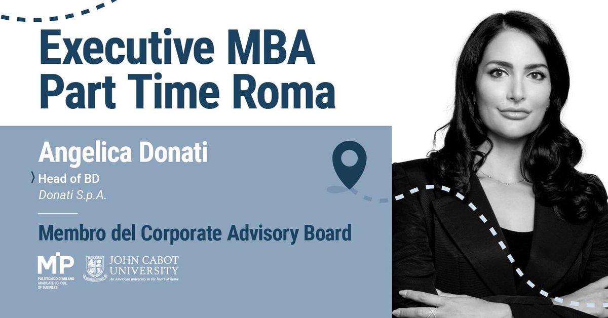 Grazie a @MIP_PoliMi e <a href="/JohnCabotRome/">John Cabot University</a> per avermi  voluta come membro del Corporate Advisory Board per i piani formativi delle due scuole, tra cui l'#ExecutiveMBA Part Time di Roma. 

Complimenti e buon lavoro ai colleghi del Board!