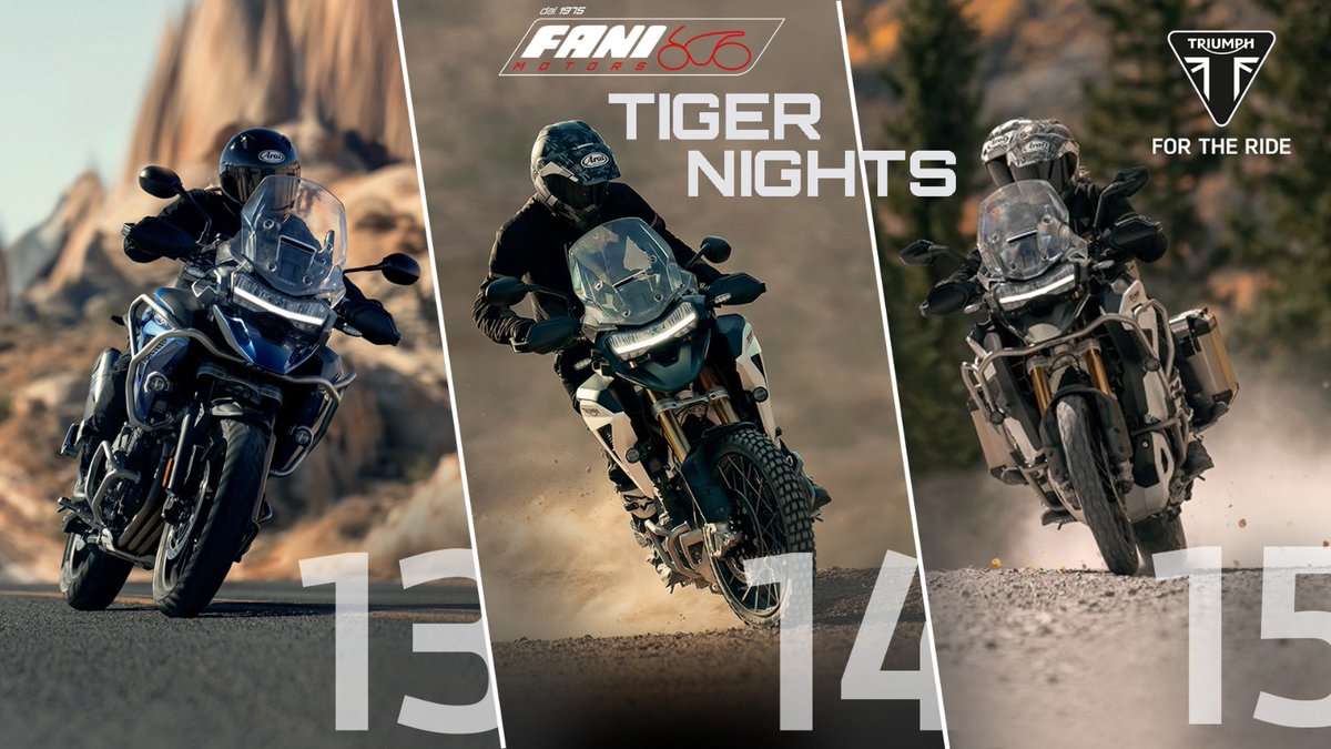fanimotors's tweet photo. TRIUMPH TIGER NIGHTS 2022 13 - 14 - 15 APRILE🔥 🚀
Siamo felici di annunciarVi che 13, 14 e 15 Aprile 2022 in esclusiva per tutti i nostri #fmriders ci sarà la possibilità di effettuare il Test Ride della nuova Triumph Tiger 1200🏍💨Vi aspettiamo!

📞055 715661
📍Via Empoli 31/C https://t.co/ueBjRrqGLQ