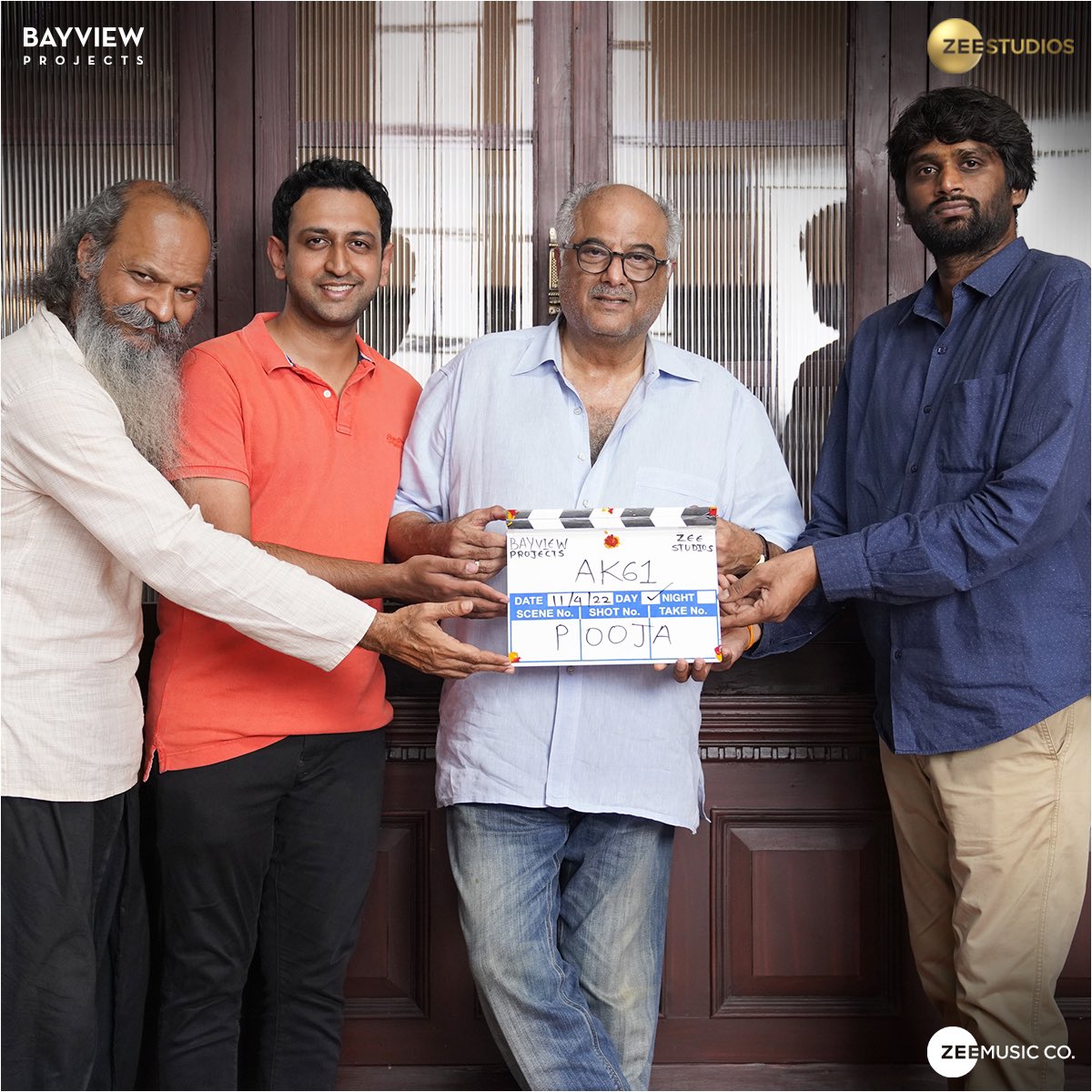 Here's to another #AjithKumar action adventure! 🥳🔥 The shoot for #AK61 has begun!🎬

#AjithKumar #HVinoth @BayViewProjOffl @ZeeStudios_ @zeemusicsouth @sureshchandraa #NiravShah @ProRekha @DoneChannel1