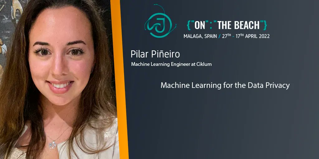 Pilar Piñeiro, Machine Learning Engineer at <a href="/ciklum/">Ciklum</a>, will join us at #JOTB22 with her talk "Machine Learning for the Data Privacy".😍✨

👉Learn how to develop a machine learning-based system that is able to identify the level of sensitivity of data files: buff.ly/3LY5OWm